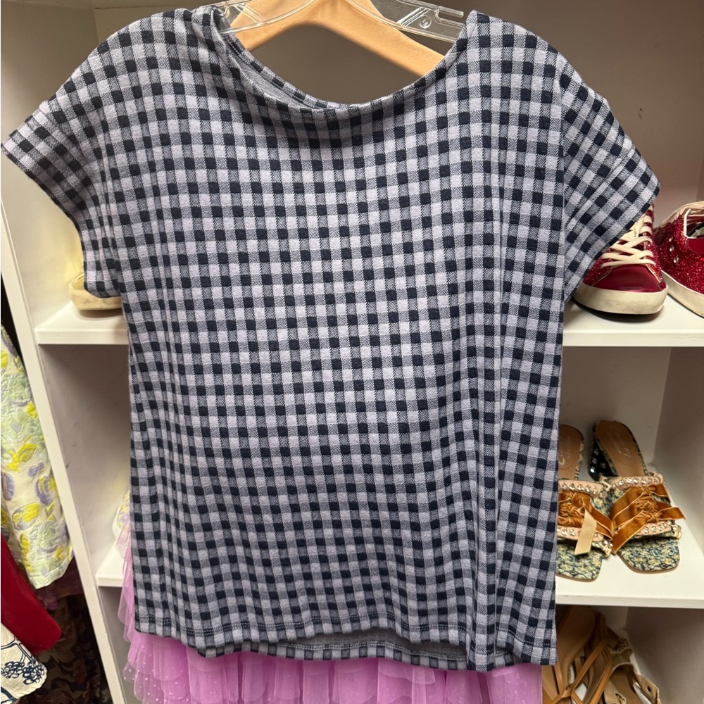 Classic Black and White Checkered Women's Top